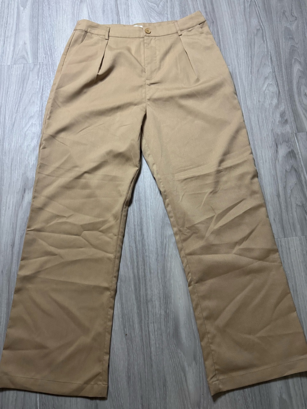 SUPERDOWN | Vivian Straight Leg Trouser Pant | Tan Khaki | Size M - Picture 5 of 12